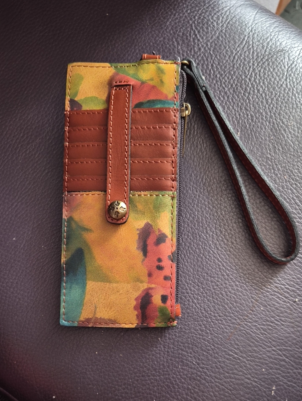Patricia Nash Alanna Floral Leather Credit Card Wristlet
